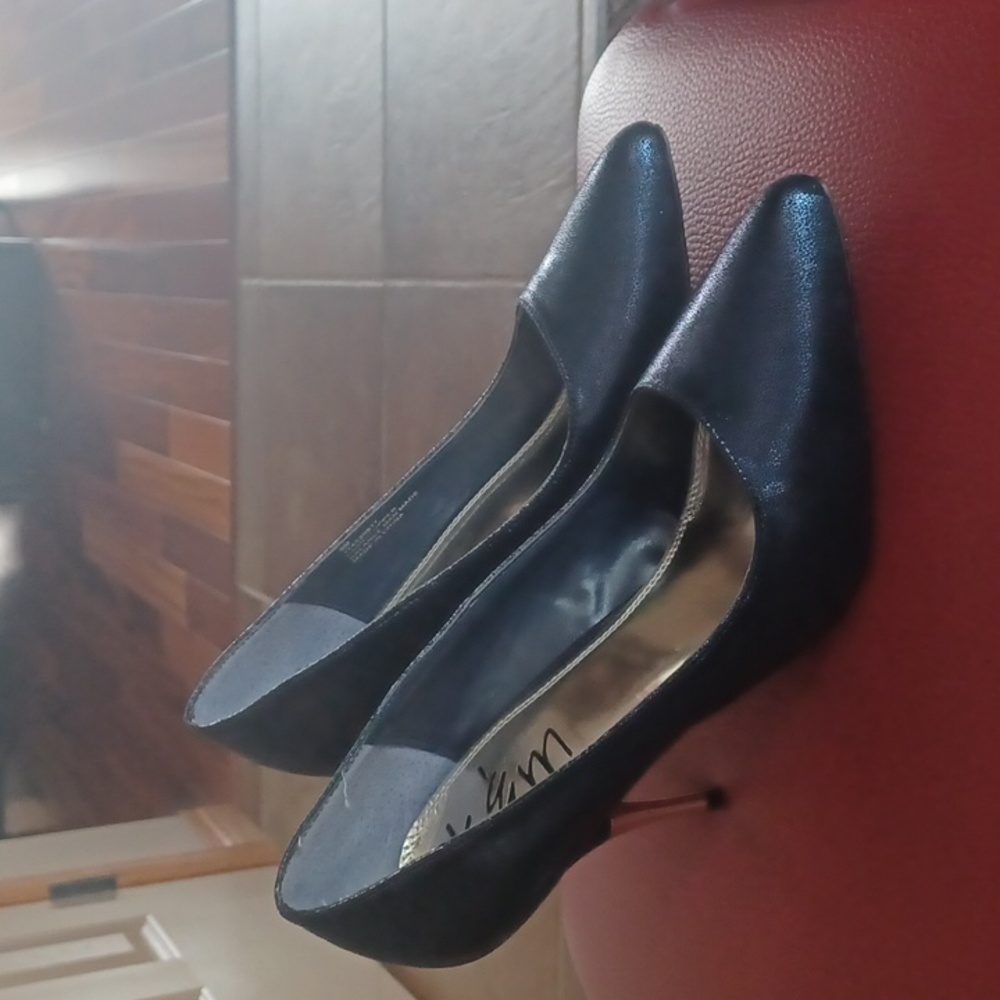 Metallic Blue Heels